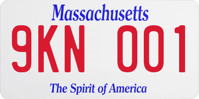 MA license plate 9KN001