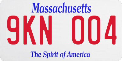 MA license plate 9KN004