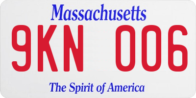 MA license plate 9KN006