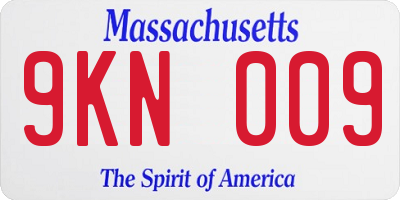 MA license plate 9KN009