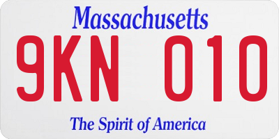 MA license plate 9KN010