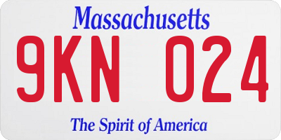 MA license plate 9KN024