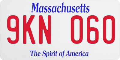 MA license plate 9KN060
