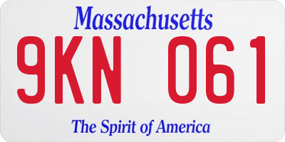 MA license plate 9KN061