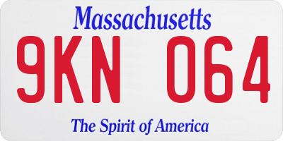 MA license plate 9KN064
