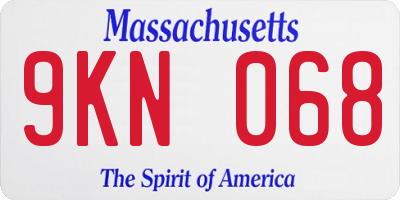 MA license plate 9KN068