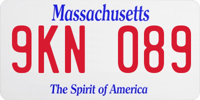 MA license plate 9KN089