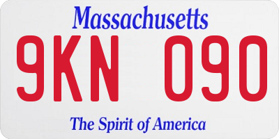 MA license plate 9KN090