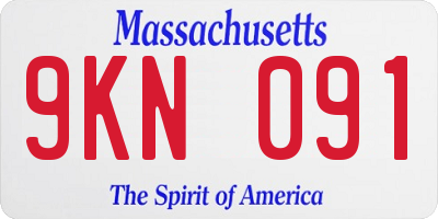 MA license plate 9KN091
