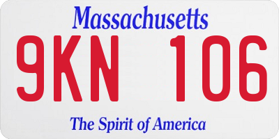 MA license plate 9KN106