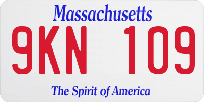 MA license plate 9KN109