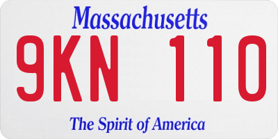 MA license plate 9KN110
