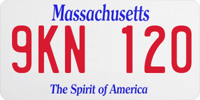 MA license plate 9KN120