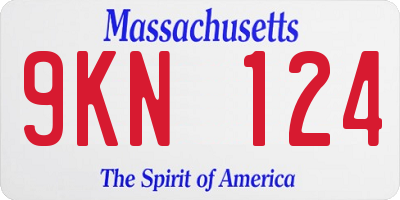 MA license plate 9KN124