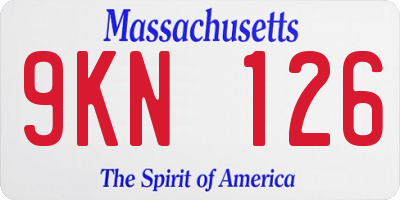 MA license plate 9KN126