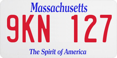 MA license plate 9KN127