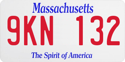 MA license plate 9KN132