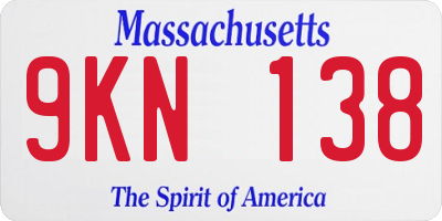 MA license plate 9KN138