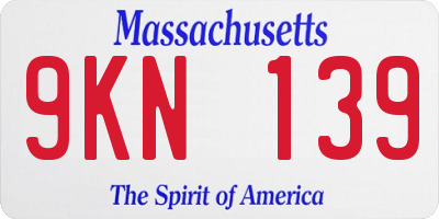 MA license plate 9KN139