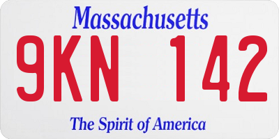 MA license plate 9KN142