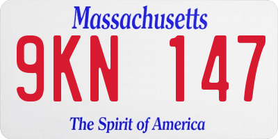MA license plate 9KN147