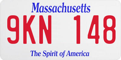 MA license plate 9KN148
