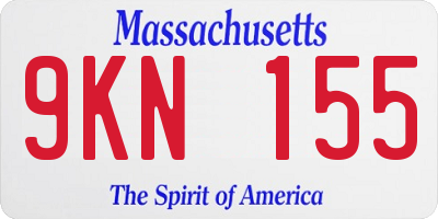 MA license plate 9KN155