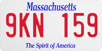 MA license plate 9KN159