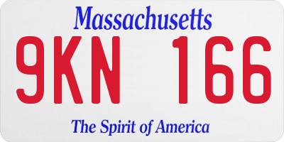 MA license plate 9KN166