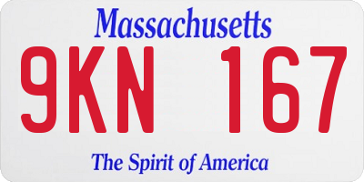 MA license plate 9KN167