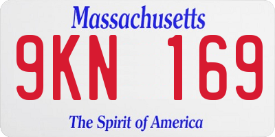 MA license plate 9KN169