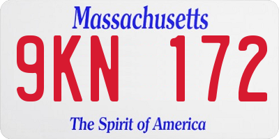 MA license plate 9KN172