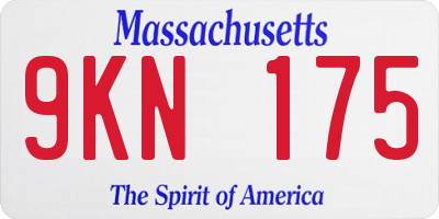 MA license plate 9KN175