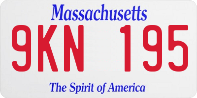 MA license plate 9KN195