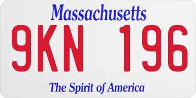 MA license plate 9KN196