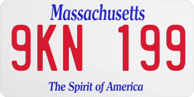 MA license plate 9KN199