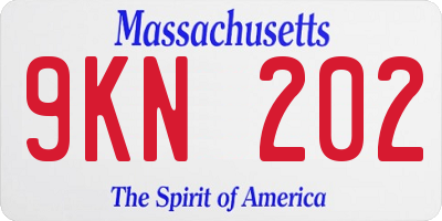 MA license plate 9KN202