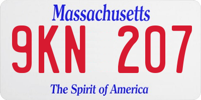 MA license plate 9KN207