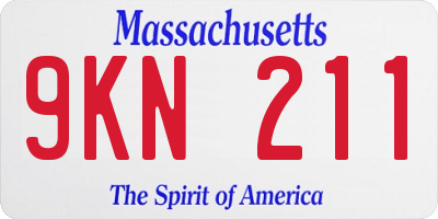 MA license plate 9KN211