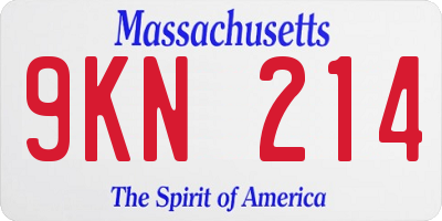MA license plate 9KN214