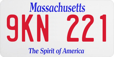 MA license plate 9KN221