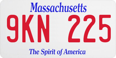 MA license plate 9KN225