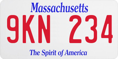MA license plate 9KN234