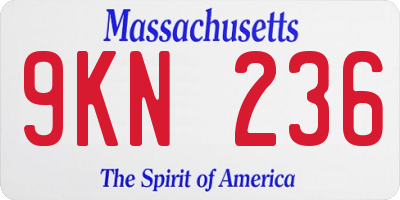 MA license plate 9KN236