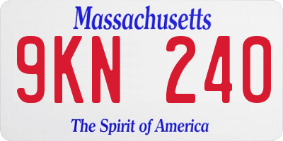 MA license plate 9KN240
