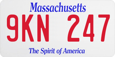 MA license plate 9KN247