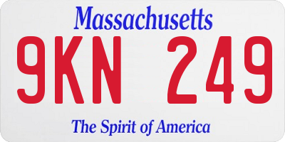 MA license plate 9KN249
