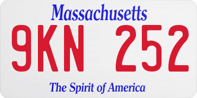 MA license plate 9KN252