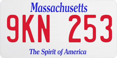 MA license plate 9KN253