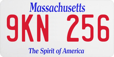 MA license plate 9KN256